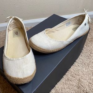 Ugg Espadrilles - Cream w Sheepskin Pad at Heel